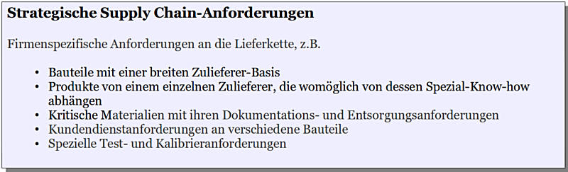 Strategische Supply Chain Anforderungen für eine modulare Produktarchitektur